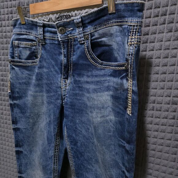 Buckle Black No3 Jeans 32x32 Y2K Mens Acid Wash Low Rise Stretch Grunge Rock VTG - Picture 4 of 16